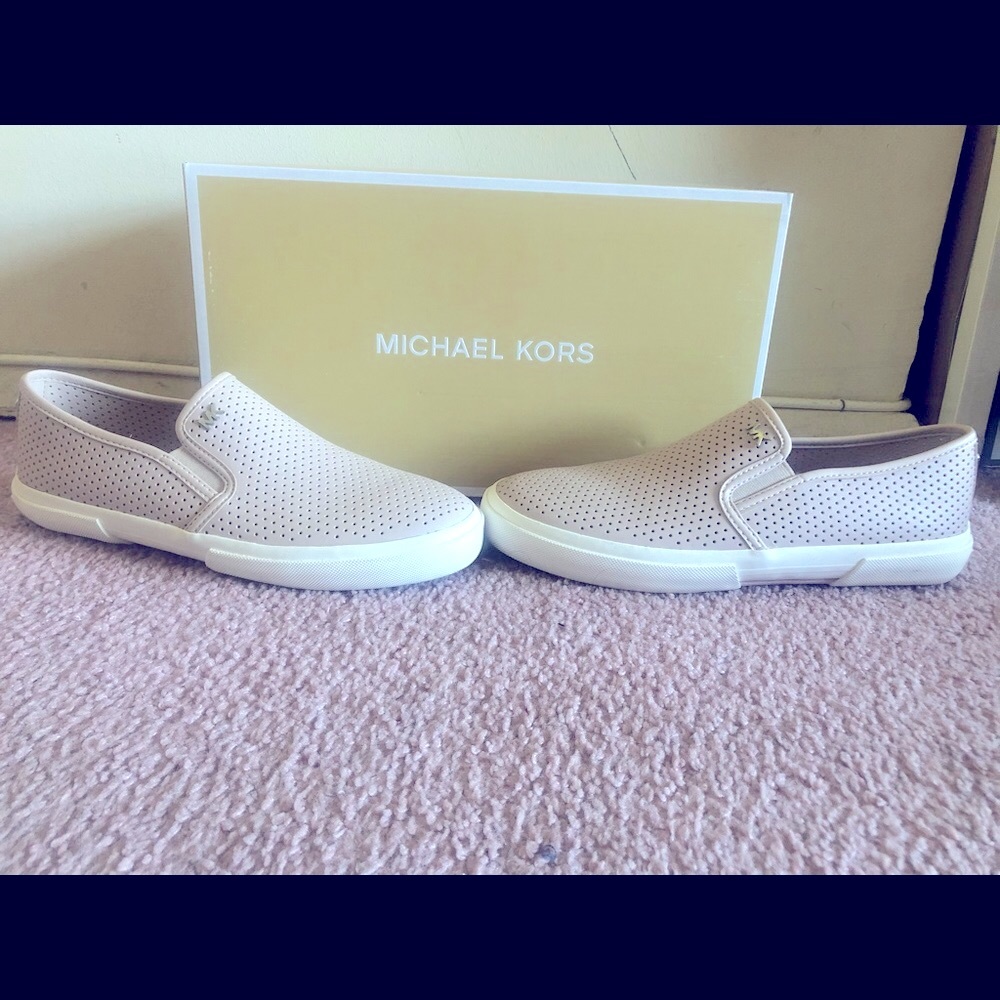 Michael Kors Lasered Leather Slip Ons